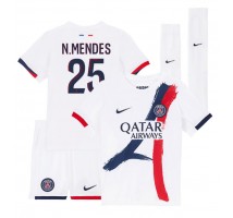 Paris Saint-Germain Nuno Mendes #25 Koszulka Wyjazdowa dzieci 2025-26 Krótki Rękaw (+ krótkie spodenki)